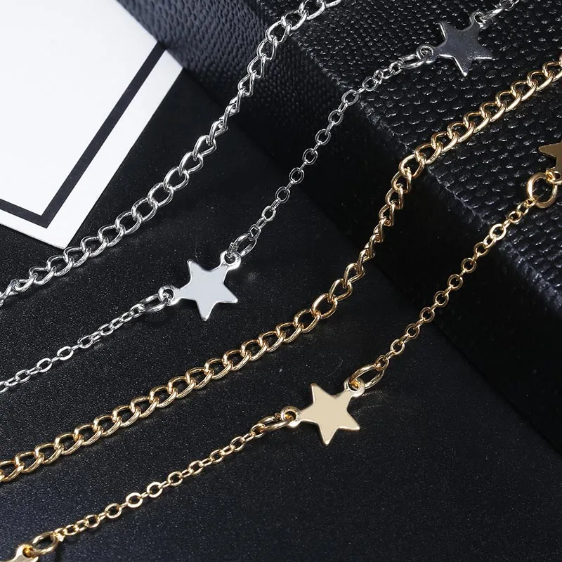 Женский многослойный браслет на щиколотке Boho Style модный золотистого и