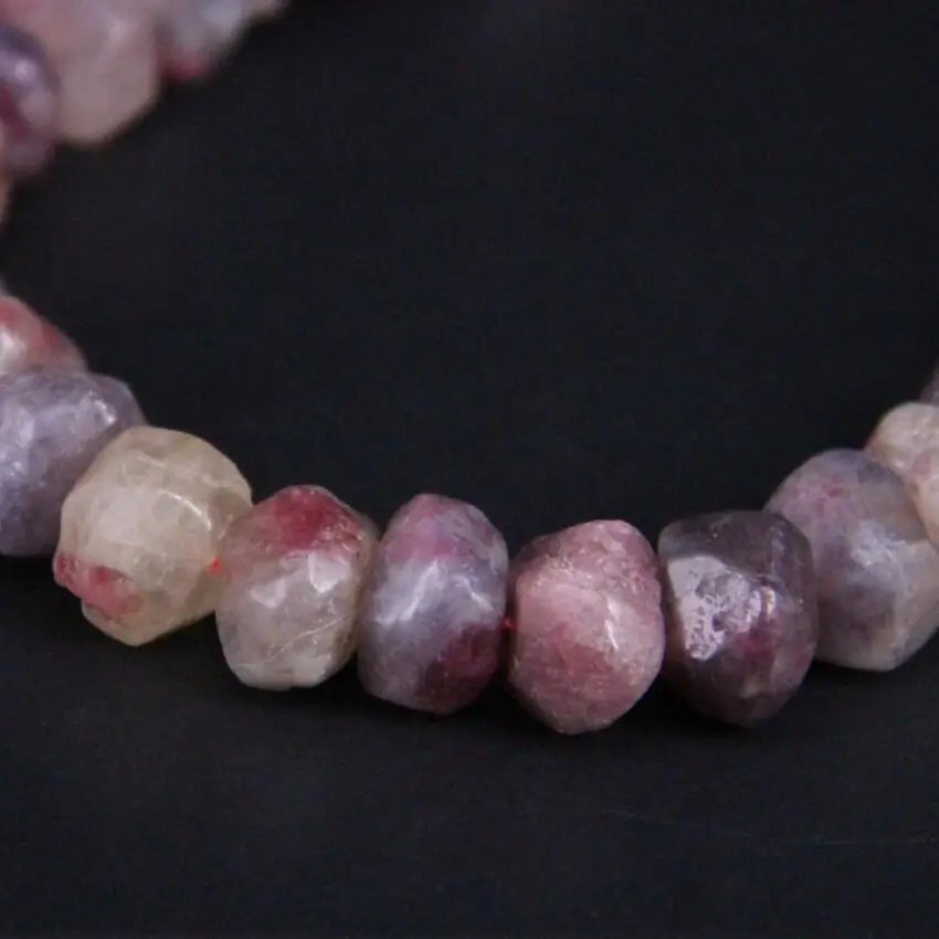 15.5 &quot/strand натуральный розовый турмалин граненый Rondelle прокладки свободные Бусины