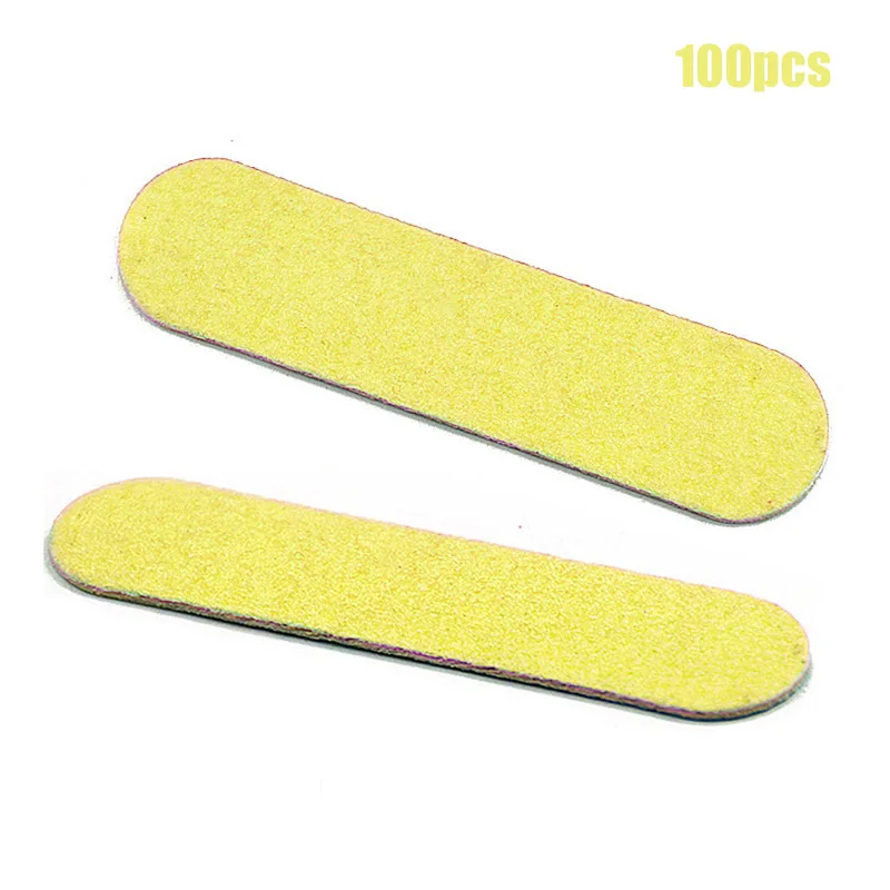 yellow 100 шт/лот пилки для маникюра, сильное толстое шлифование наждачной бумагой, напильники для полировки ногтей, уход за полировкой, полировка лака, инструменты для красоты - Цвет: yellow