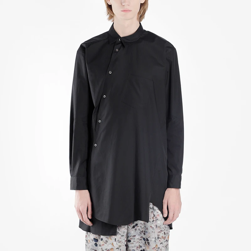 S ~ 5XL Новые мужские модные Асимметричные разрушение подол неправильной платье от