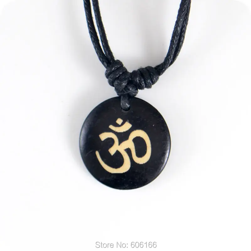 AUM OM Ohm индуизм йога индийская резьба по костям из смолы Амулет подвеска