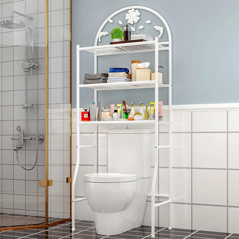 Z733-white Полка для ванной комнаты, полка для хранения, железная сборка, может быть удалена, передвижная полка для туалета, мебель - Цвет: Z733-white