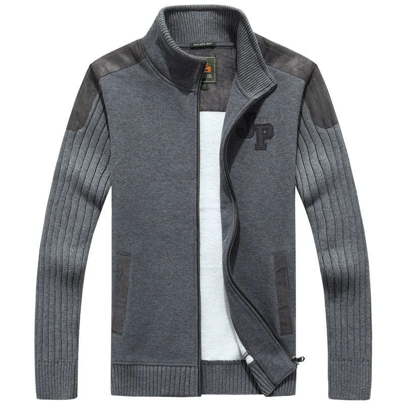 Высококачественный свитер в стиле милитари с воротником стойкой новый