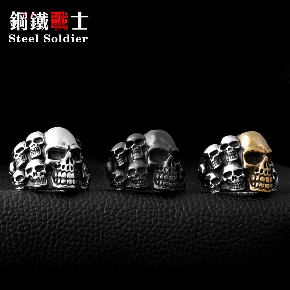 Мужское кольцо из титановой нержавеющей стали в стиле панк|skull rings for men|stainless steel