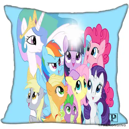 Pillowcase Для наращивания с лучшими продажами с рисунком из мультфильма «Мой Маленький Пони»(1) Подушка Чехол Спальня дома квадратная Наволочка на молнии(с одной стороны)#190404-01-173 - Цвет: Pillowcase