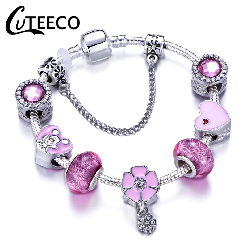 CUTEECO, Прямая поставка, новинка, AAA, циркон, очаровательный браслет для женщин, подходит для брендового браслета, ювелирное изделие, сделай сам, ручная работа, подарки для девушек