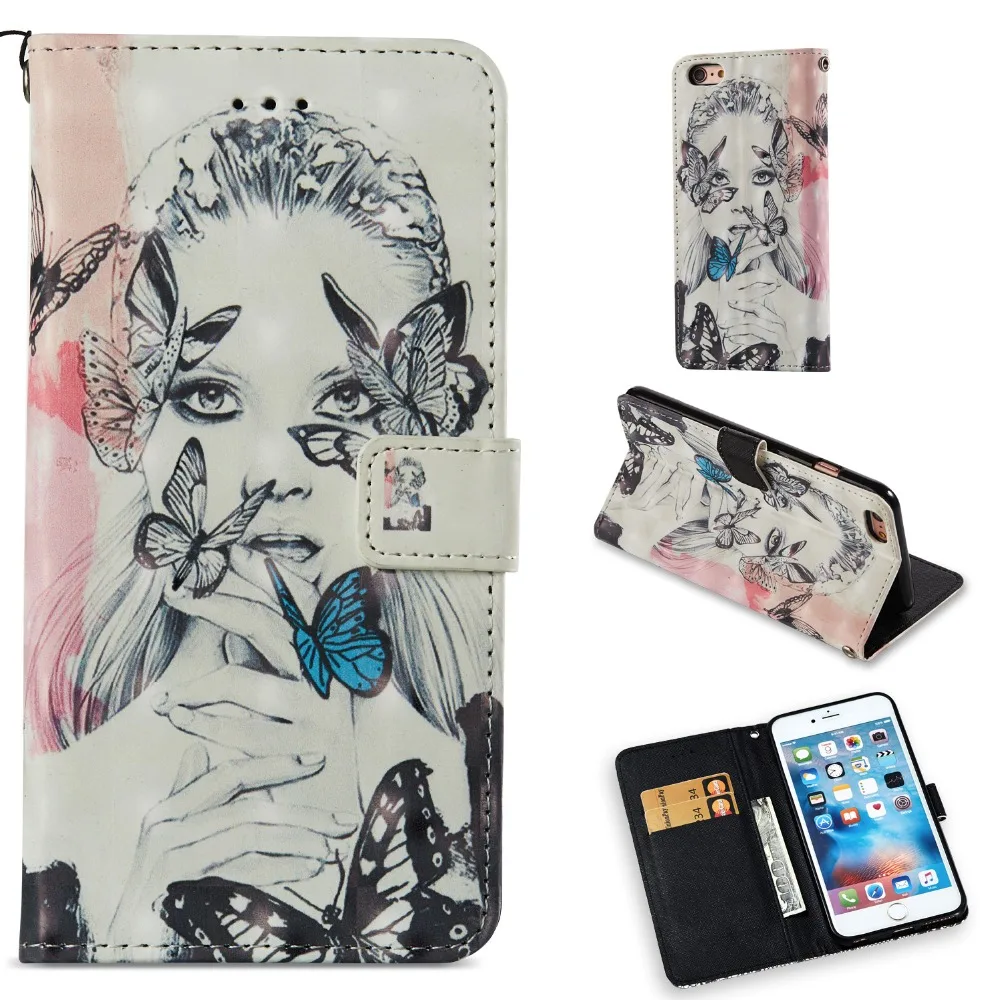 DAXING телефон сумка Чехлы для iPhone 6s плюс PU кожаный кошелек Мобильные аксессуары