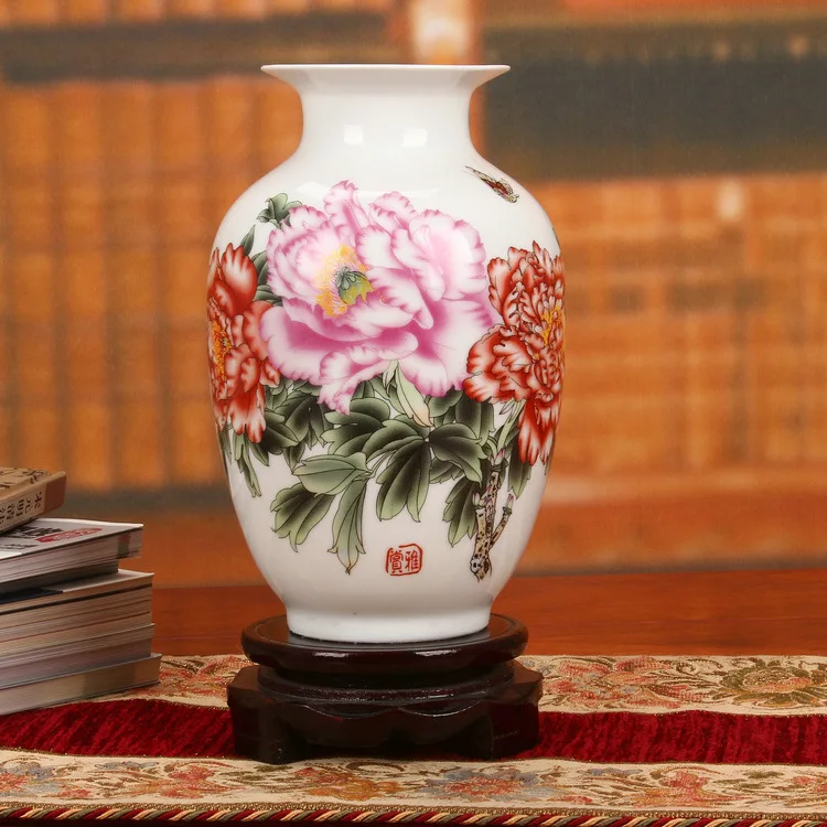

Jingdezhen ceramics factory direct pastel peony small gourd vase hand sources Home Furnishing decorations