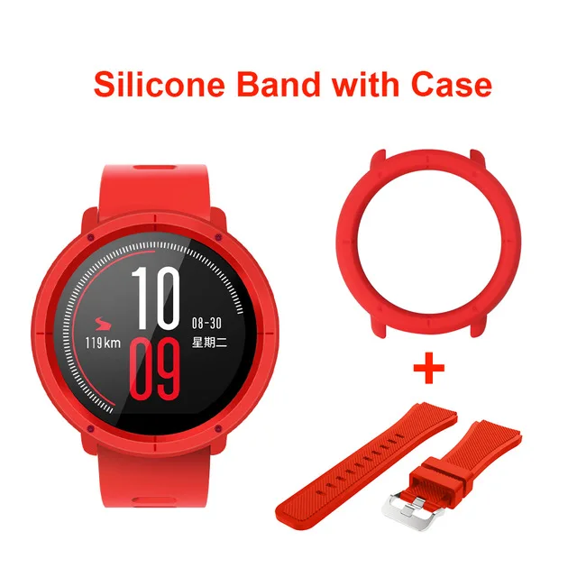 Силиконовый ремешок для часов с тонкой рамкой чехол для Xiaomi Huami Amazfit Pace сменный наручный ремешок полный защитный чехол s cover