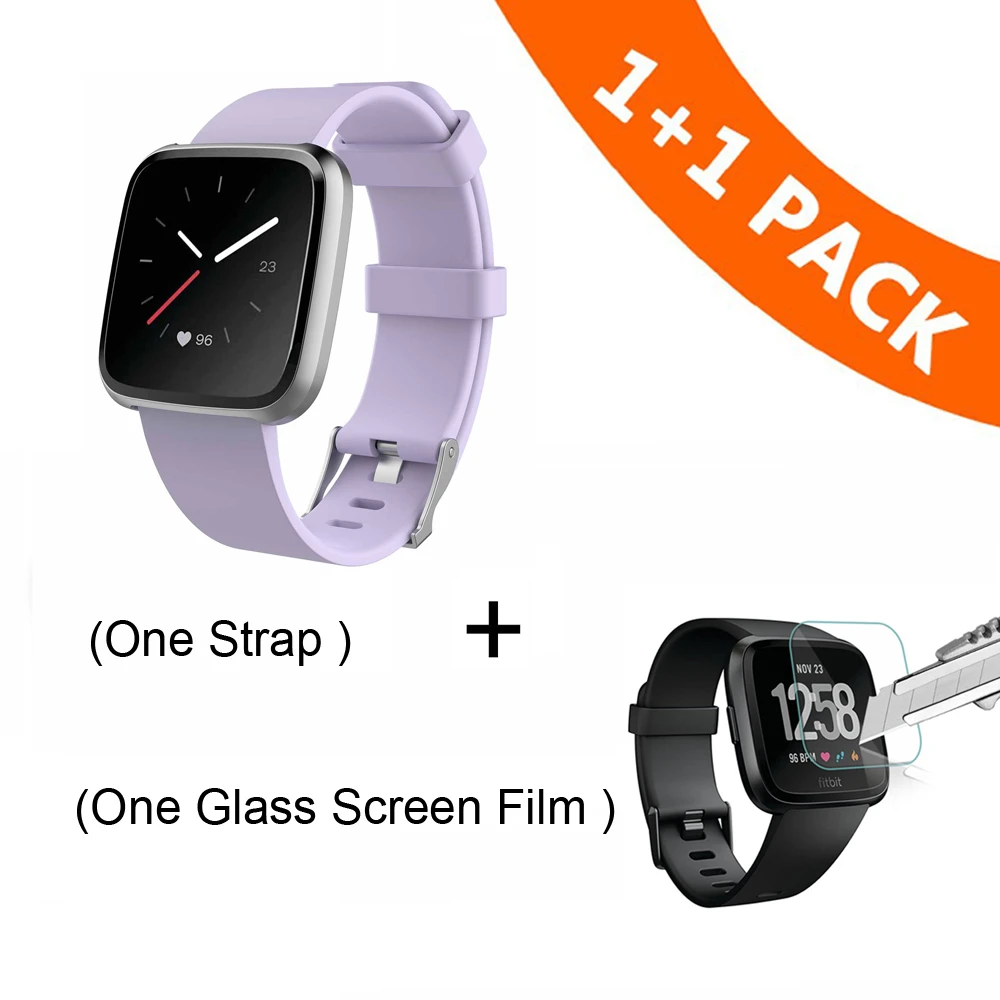 Coolaxy сменный ремешок для Fitbit Versa/Versa Lite, Силиконовый водонепроницаемый браслет, Аксессуары для браслета Fitbit Versa - Цвет: Light Purple
