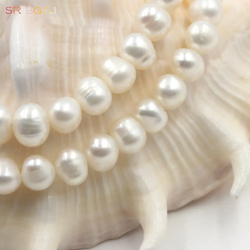 Бесплатная доставка 8-9 мм выбрать по цвету почти круглые бусины из натурального