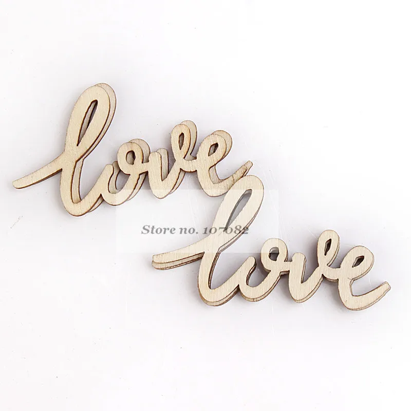 

200pcs 55x30mm Natural Wood Love Heart Confetti Embellishments Weddiing Crafts Toppers Chips Cardmaking Scrapbooking