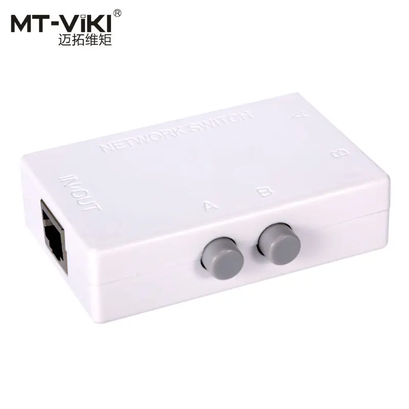 

MT-VIKI 2 Port Network Switch LAN CAT Selector Mini Internet Internal External Network Switcher RJ45-2M