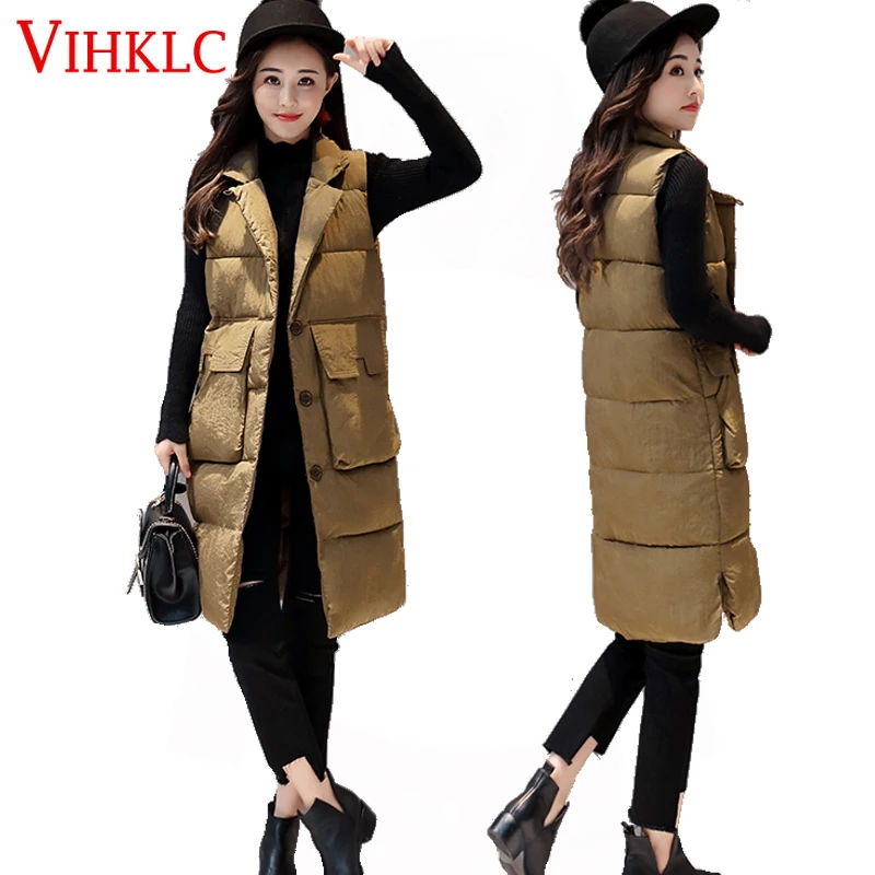 2017 Весна Осень Зима Дизайн теплый пуховик на подкладке из хлопка средней длины