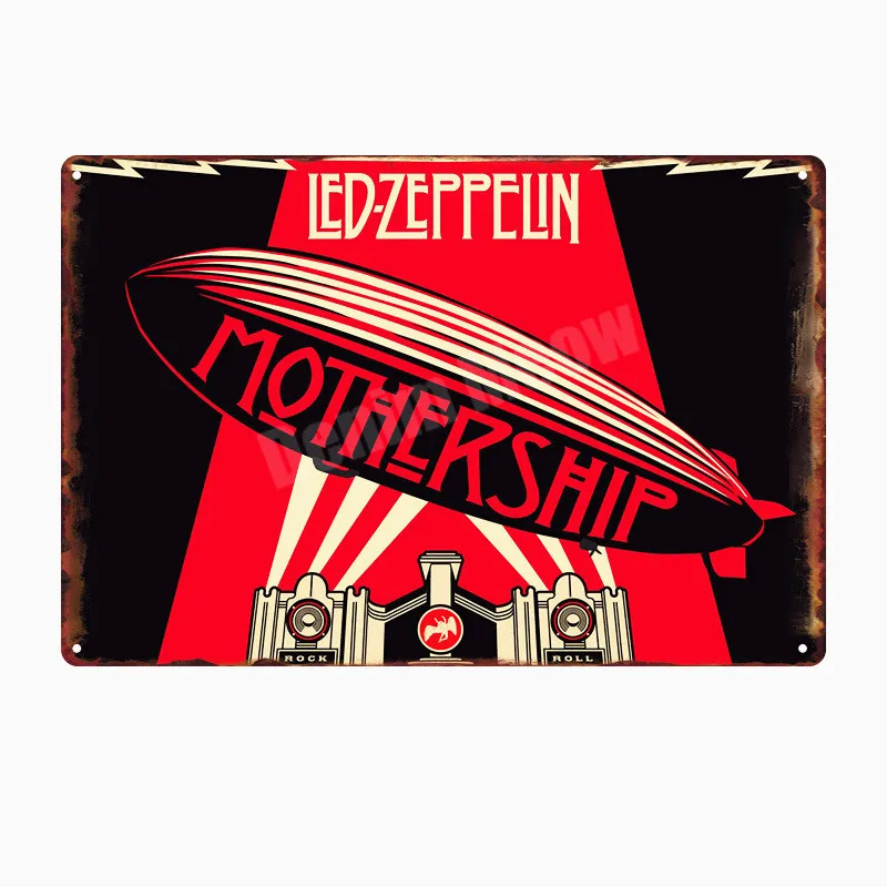 R Led Zeppelin табличка металлические пластины клуб бар кафе концерт Украшение Рок музыка Оловянная вывеска стены Искусство Плакат Винтаж Домашний Декор MN111 - Цвет: R