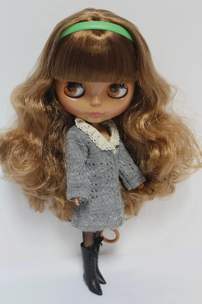 Кукла Blygirl Blyth Обнаженная кукла 30 см обычное тело 589BL0972 7 суставов черная кожа