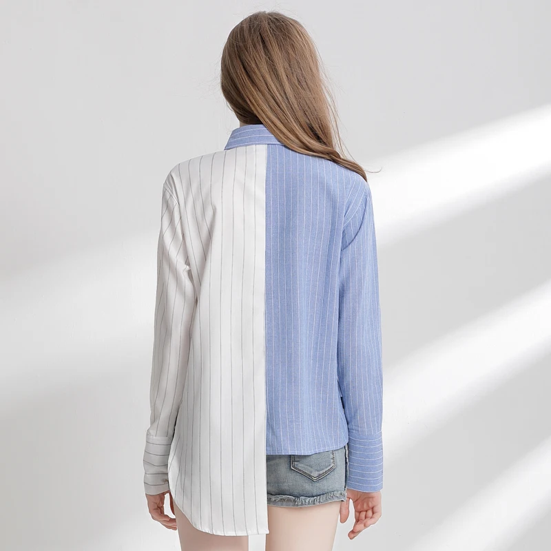 2018 Fashion Striped Shirt Blouse Long Sleeve Loose Female Casual Womens Tops and Blouses Camisas Mujer Chemise Femme |