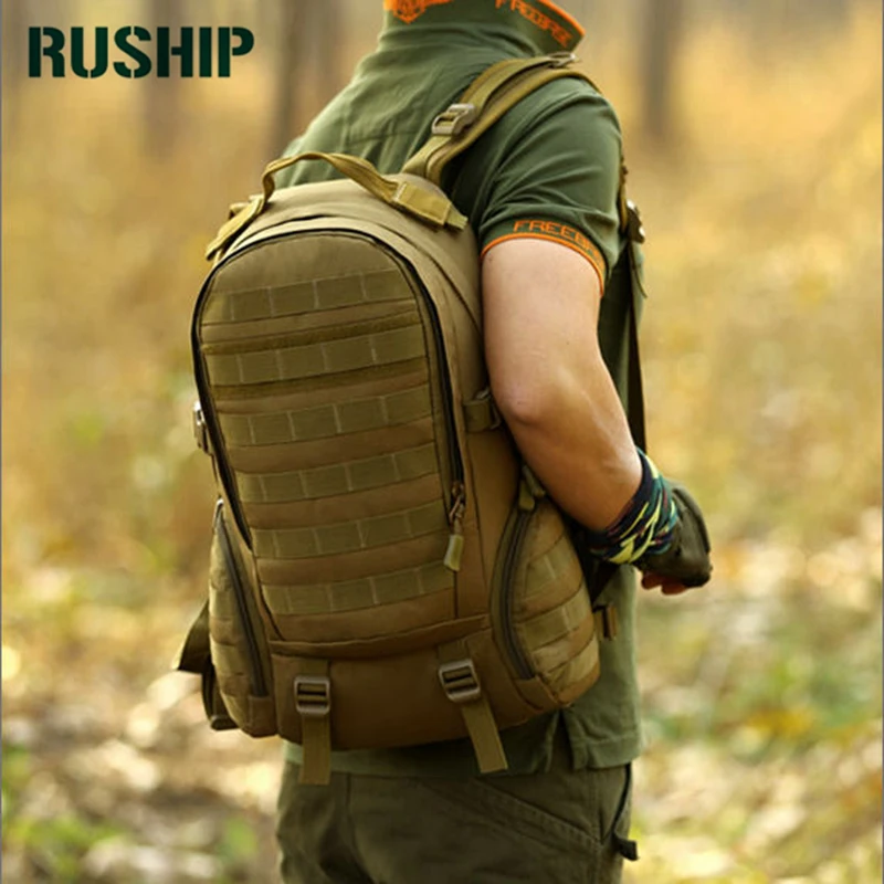 

Camping Bags,Waterproof Molle Backpack Military 3P Gym School Trekking Ripstop Woodland Tactical Gear for Men 35L Drop Shipping