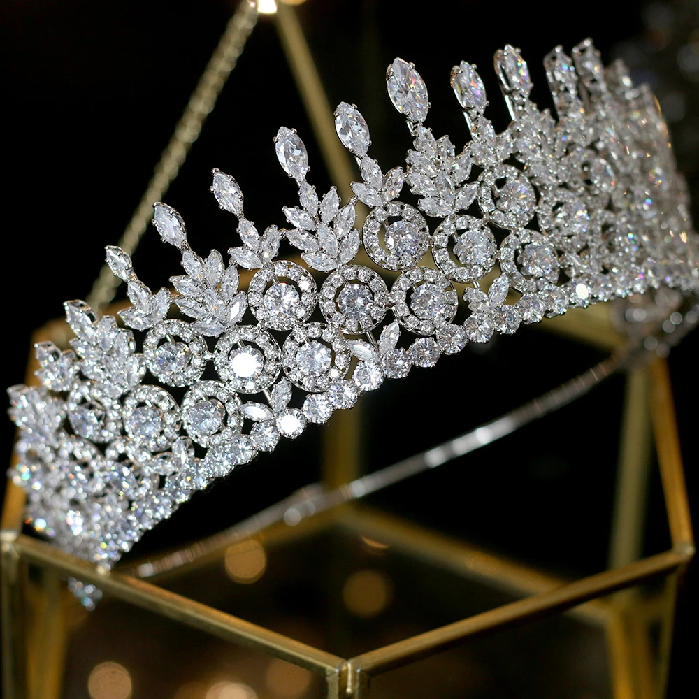 Lujo CZ свадебные золотые/серебряные короны аксессуары для el cabello Joyeria de boda Tocado Novia Corona femenina Conjunto de diseno