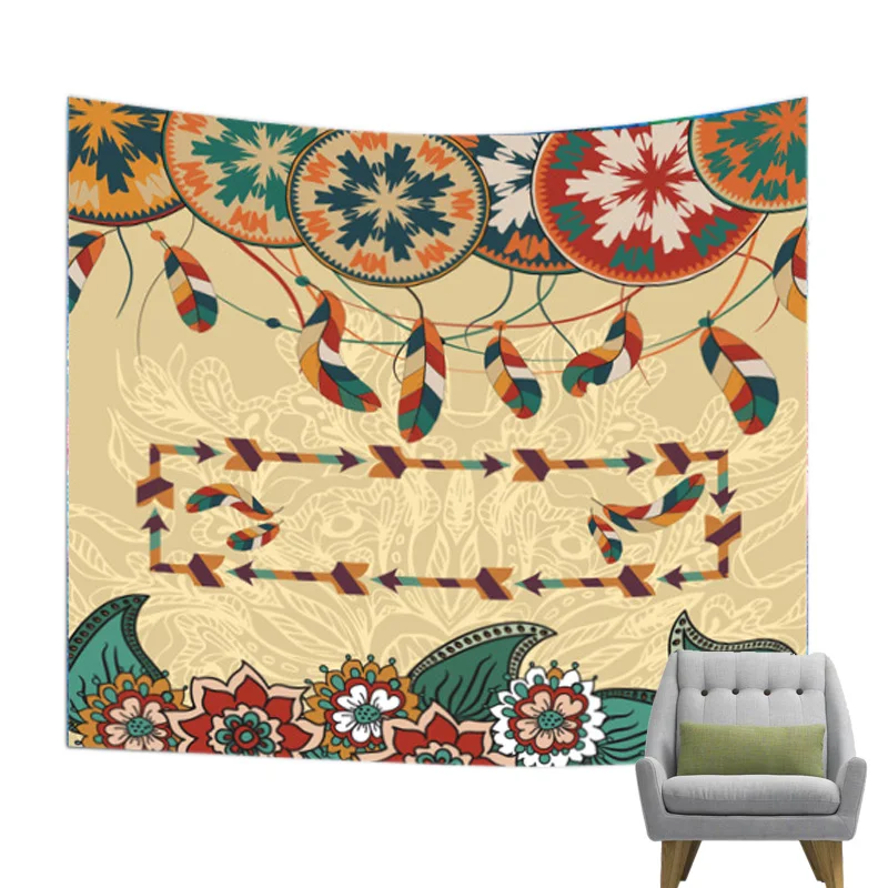 Горячее предложение Перо печатных Гобелены Домашний Декор настенный Boho пляж