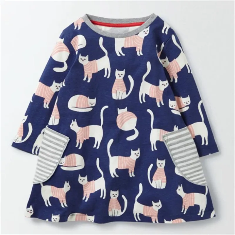 Платье для маленьких девочек осень 2018 Фирменные Детские платья хлопковый