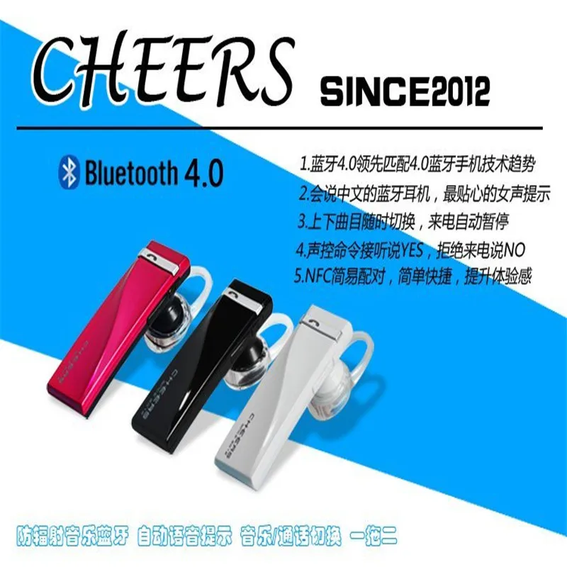 Boxed! Cheers H8 Bluetooth V4.0 DSP Multipoint Wireless Intelligent Voice A2DP Music Headset Earphone For iPhone HTC Samsung|earphone for walkie