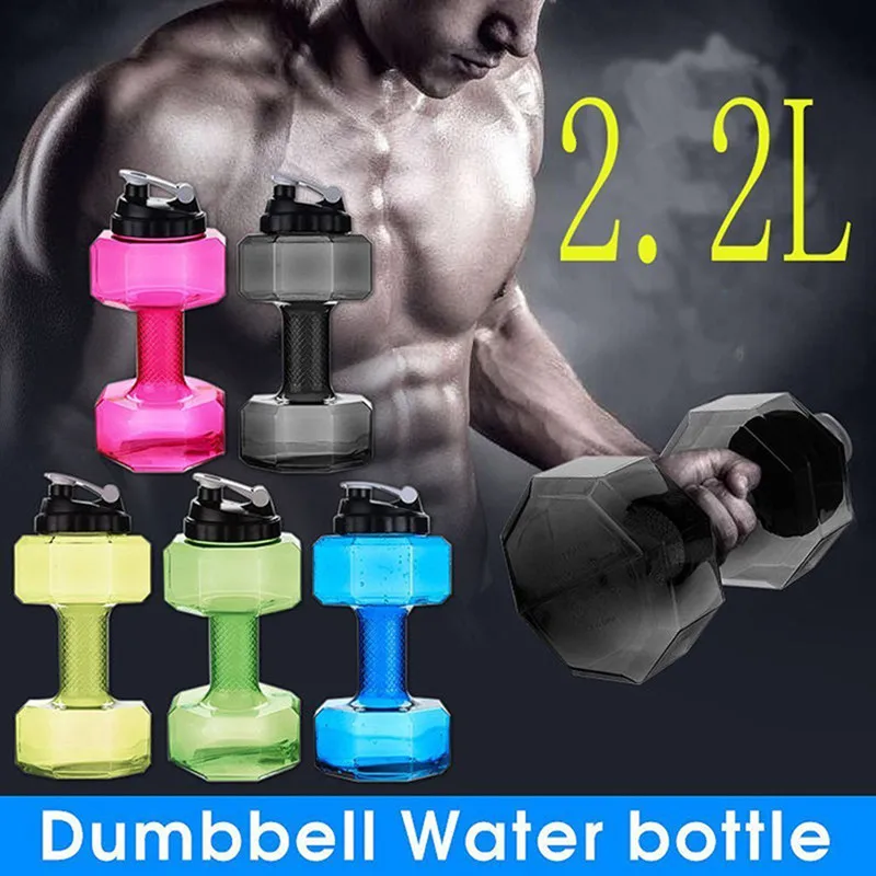 Портативный бутылка для воды 2 литров мужские Пластик большой стакана Фитнес