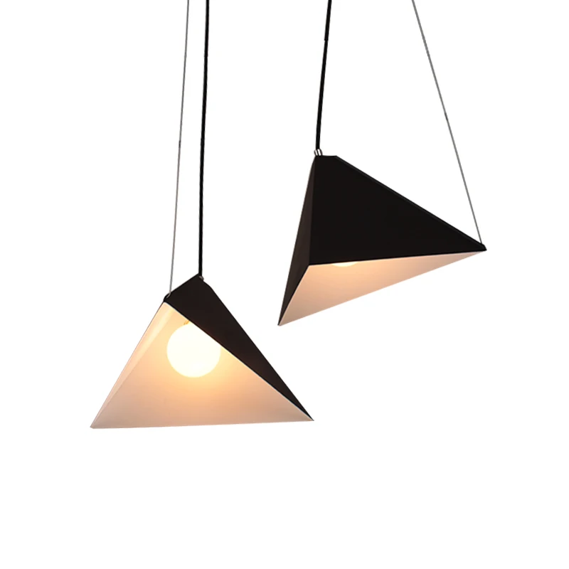 

LukLoy Triangle Modern Pendant Light Conical Kitchen Island Pendant Lamp Bedside Living Room Loft Suspension Lighting Fixture