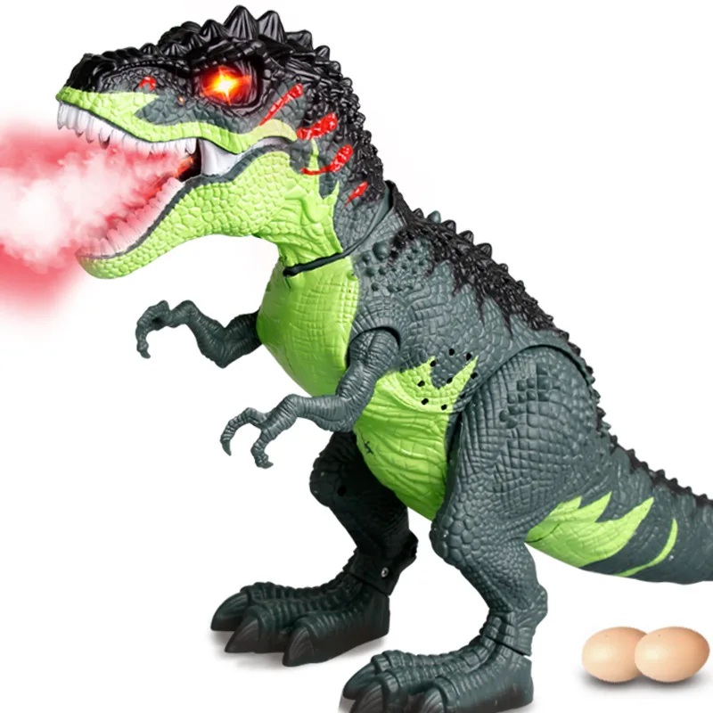Green Электрический спрей Lay Egg Tyrannosaurus движущиеся ходячие яйца Укладка динозавра игрушка звуковой светильник имитация животного модель детских игрушек - Цвет: Green