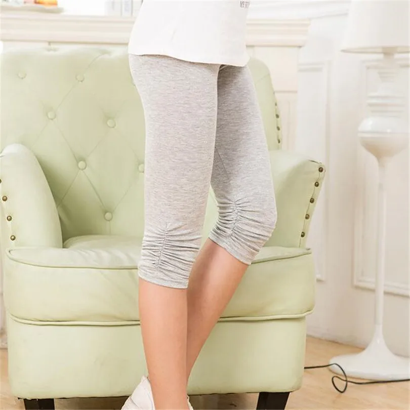 Light gray YRRETY, леггинсы до середины икры, серые, белые, черные, Femme, леггинсы, фитнес, пуш-ап, эластичная одежда, леггинсы спандекс, Капри для женщин, штаны - Цвет: Light gray