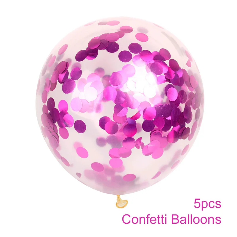 5pc Pink Confetti Huiran шар с днем рождения, шар из розового золота, конфетти, шар для дня рождения, декор для детей, взрослых, принадлежности для дня рождения, балоны - Цвет: 5pc Pink Confetti