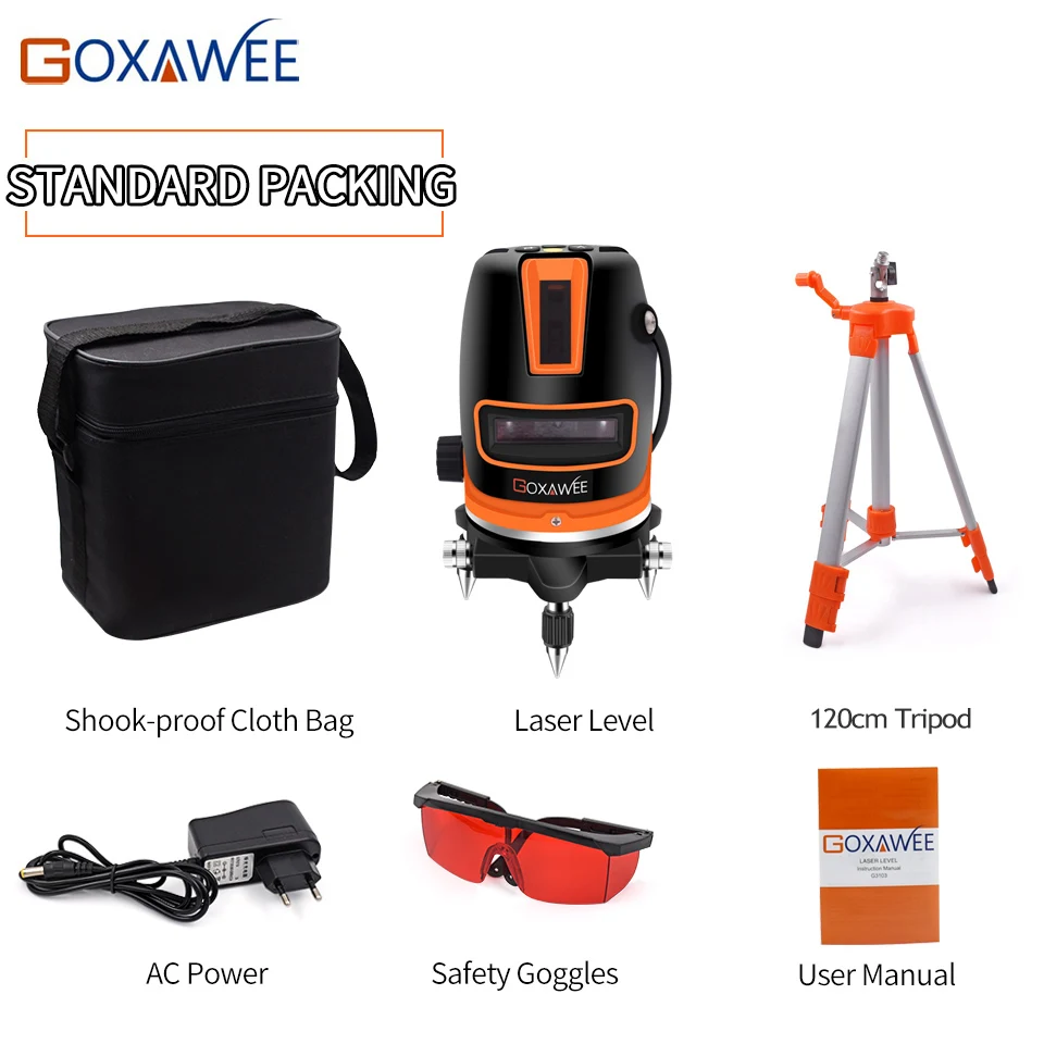 Group 3 GOXAWEE, 360 градусов, 5 линий, 6 точек, лазерный уровень, измерительные инструменты, вертикальный и горизонтальный поворотный крест, красная лазерная линия, инструменты для выравнивания - Цвет: Group 3