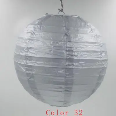 1 шт. Круглый DIY lampion белый подвесной фонарь шар вечерние принадлежности бумажный фонарь ткань Свадебные украшения - Цвет: Color 32