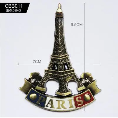 H 3D Travel Eiffer Tower New York fridge magnet souvenir blank magnetic stickers Paris magnet refrigerator board notes decoration - Цвет: H