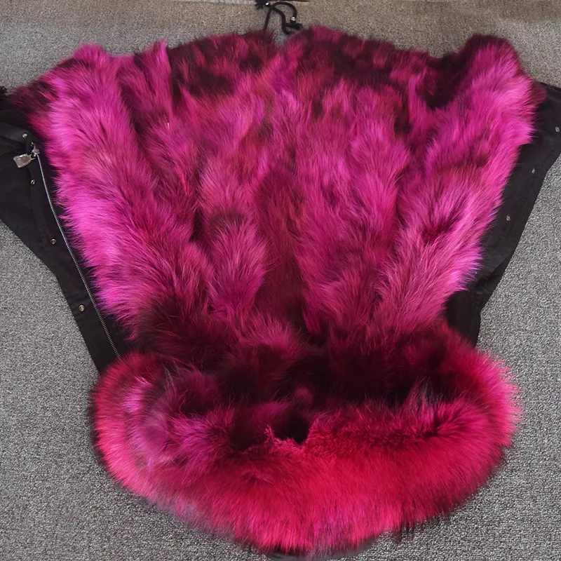 

Natural raccoon dog fur collar hooded women's real raccoon dog fur liner parkas women fur coats 2019 new autumn winter