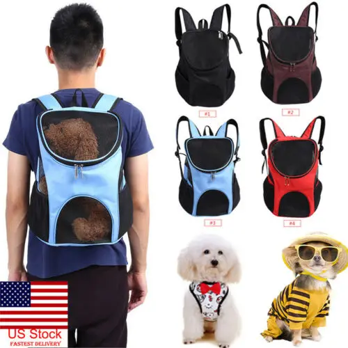 Сумка переноска для домашних животных сетчатый рюкзак на двойном ремне
