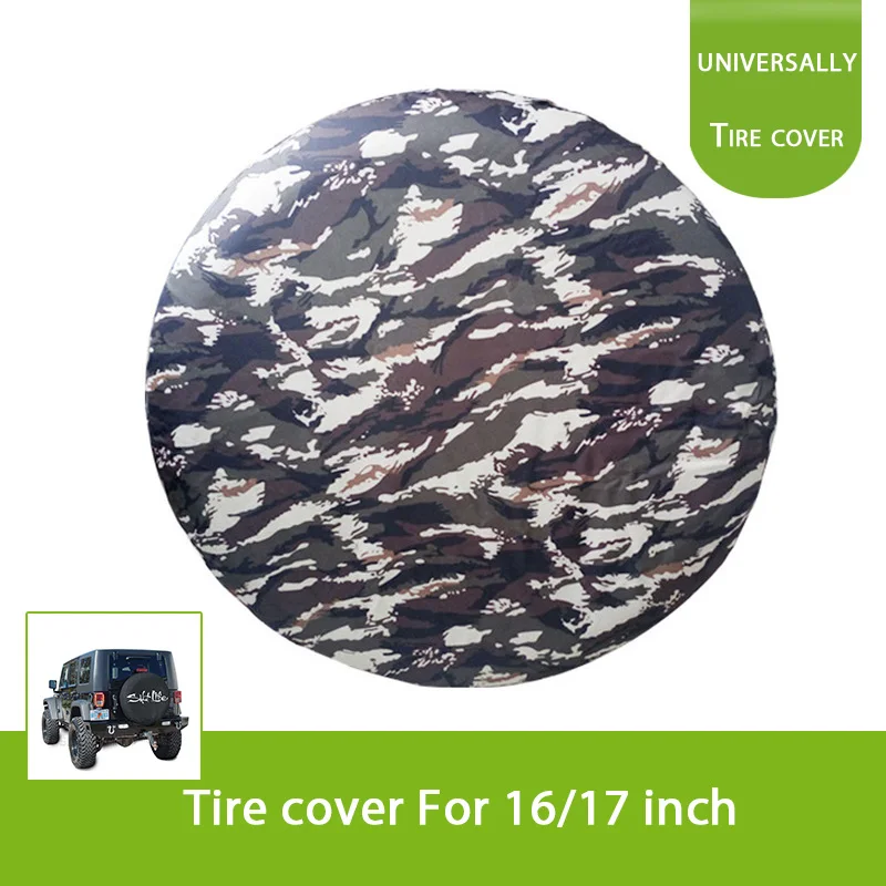 

14 15 16 17 inch Spare Tire Cover Overdrive Universal for Jeep Wrangler JL JK TJ Compass Renegade Patriot 1997-2020 Camouflage
