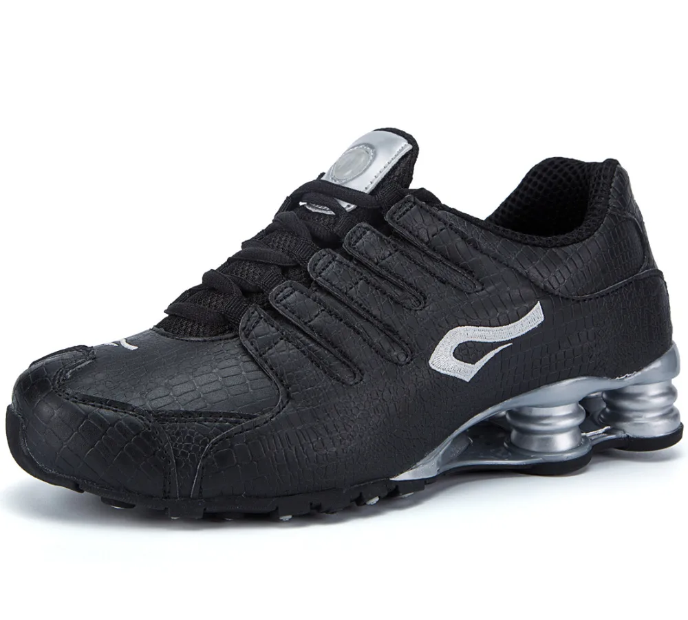 Оригинальные мужские спортивные кожаные сникеры Shox Tech СРХ с крокодиловом