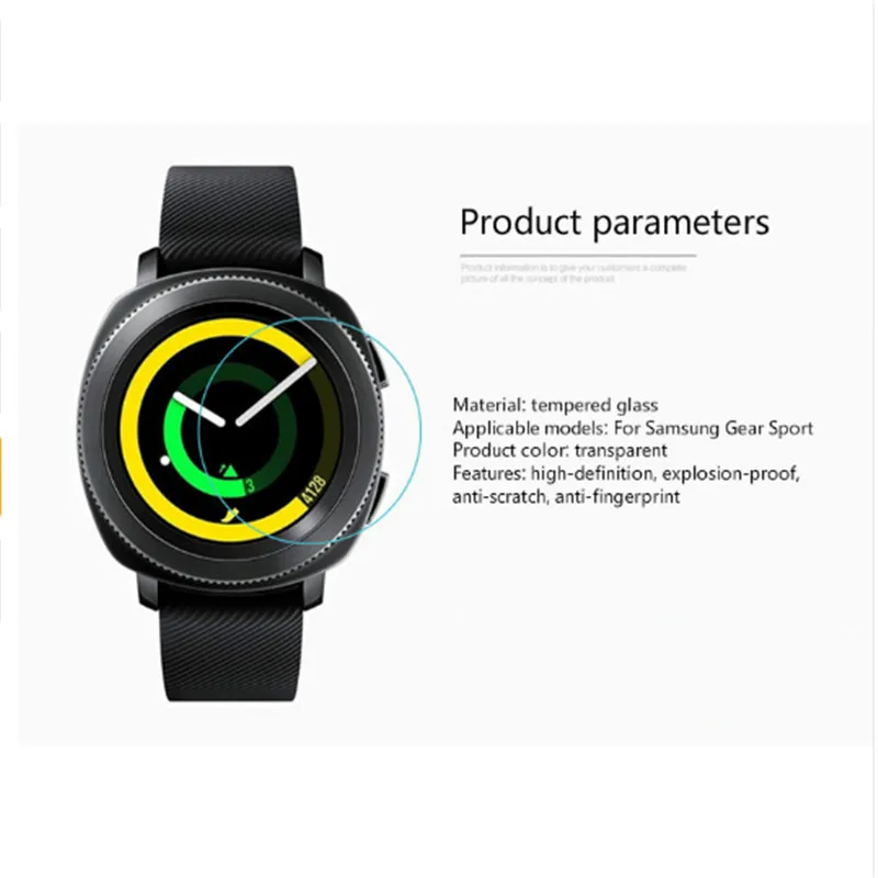 2pcs/lot 9H Tempered Glass Screen Protector Film For Samsung Gear S4 Protective film Guard for gear sport Front | Мобильные телефоны