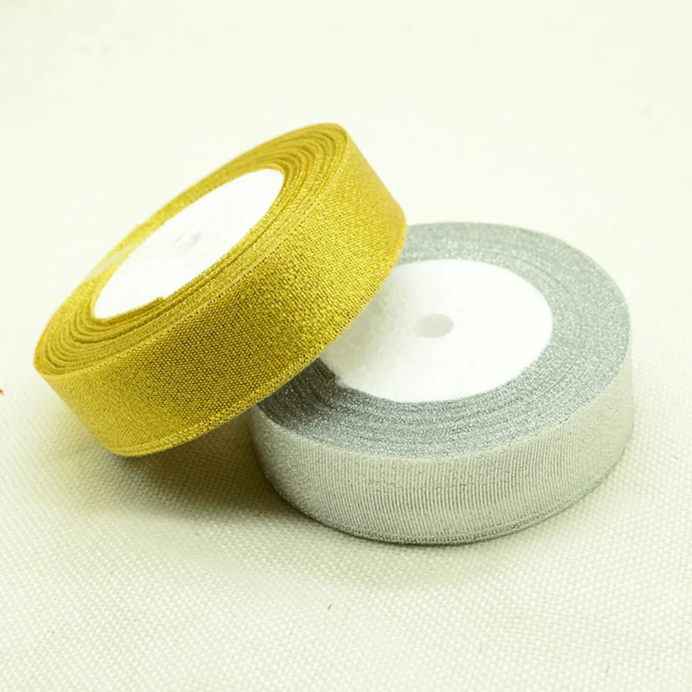 Gold silk Satin Ribbon 25Yards 25mm Packing Material DIY Craft Wedding Party Decoration Gifts box Wrapping Scrapbooking Supplies | Дом и сад