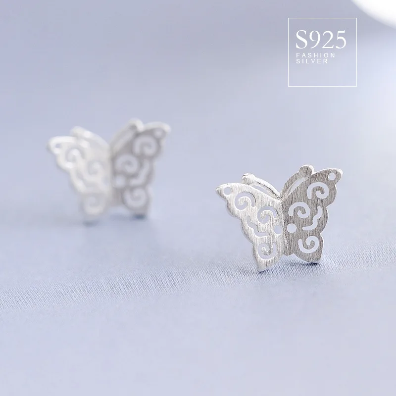Серьги S925 из стерлингового серебра sv темпераментные полые серьги с бабочкой