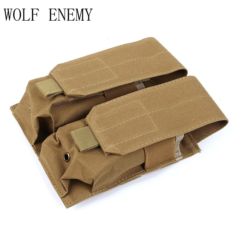 

Forest Camouflage Nylon Double M4 5.56 Magazine Clip Pocket Molle System Airsoft Tactical Military Equipment