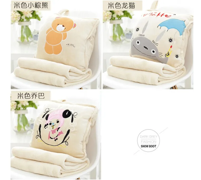 1 Набор милых мультяшных животных Doraemon Rilakkuma коралловый флис ворс кондиционер одеяло 3 в 1 автомобиль диван офисная Подушка