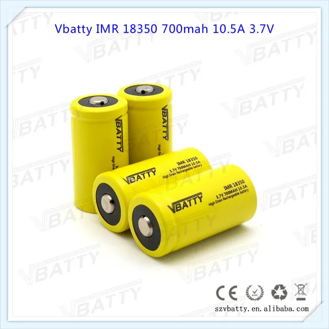 2 шт./лот хит продаж 3 7 в литий ионная батарея Vbatty IMR 18350 700 мАч 10.5A аккумуляторная с