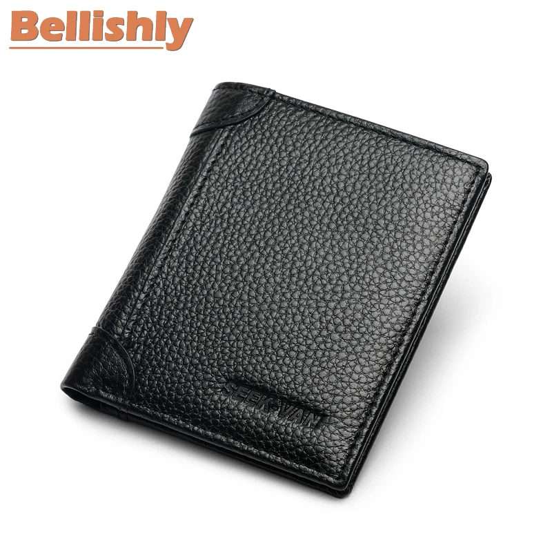 Bellishly мужской тонкий короткий модный кошелек в полоску galuchat Винтажный шик notecase