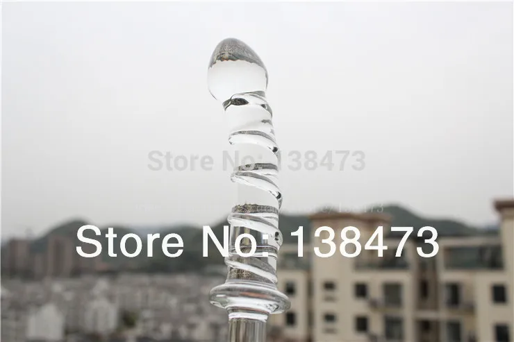 Очень длинные большие розовые резные стеклянные фаллоимитаторы с кристаллами