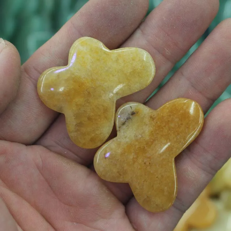 

31x49mm butterfly yellow jades beads natural stone beads DIY loose beads for jewelry making 1 piece wholesale