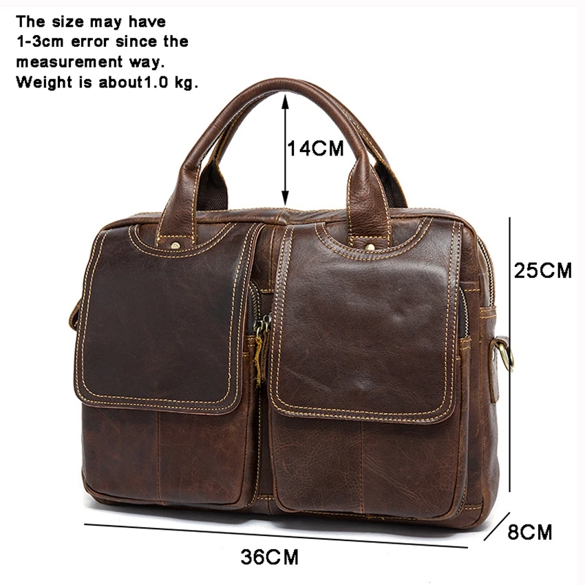 Портфель мужской из натуральной кожи с гравировкой имени сумка для ноутбука 14