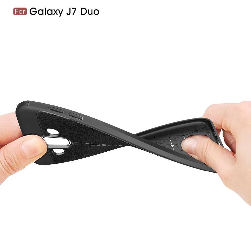 Чехол для Samsung Galaxy J7 Duo роскошный кожаный мягкий силиконовый защитный чехол на