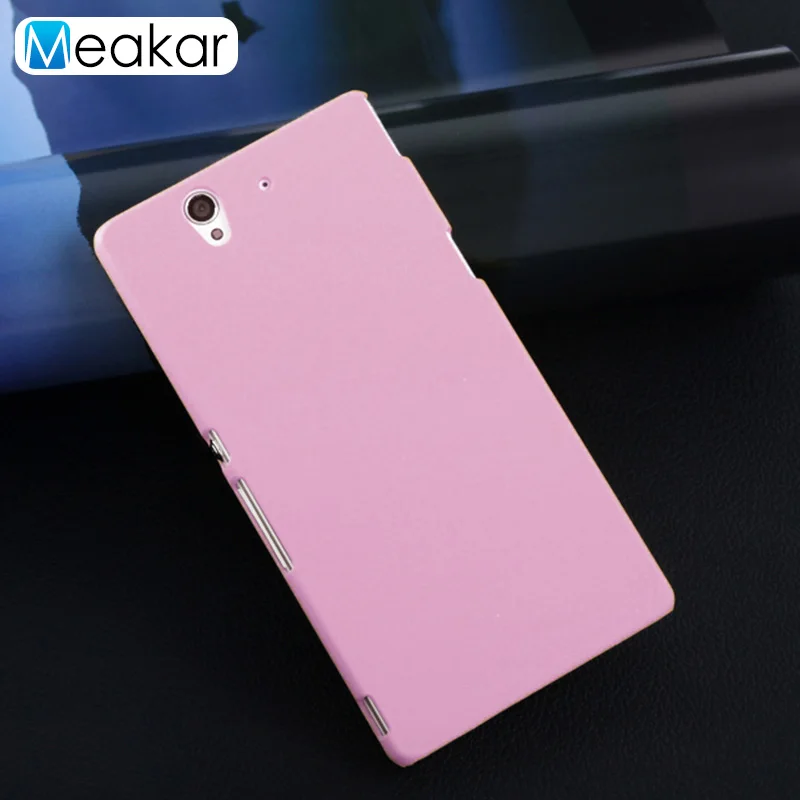 Матовый пластиковый чехол для sony Xperia Z C6603 L36H C6602 чехол-лента на заднюю панель - Цвет: pink